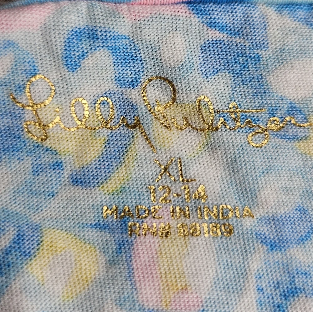 Lilly Pulitzer Girl's XL Mini Astara Dresw Pineapple Print Pink Blue 005675